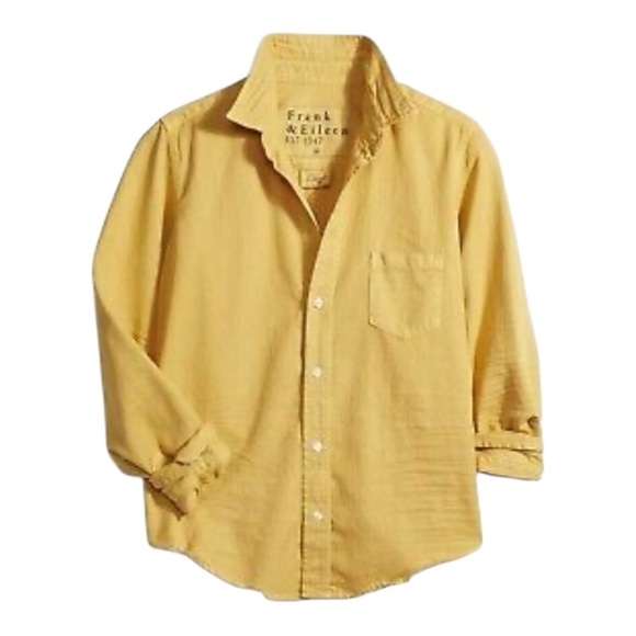 Frank & Eileen Barry Gold Organic Cotton Classic Button Up Shirt Women’s Small - Picture 2 of 14